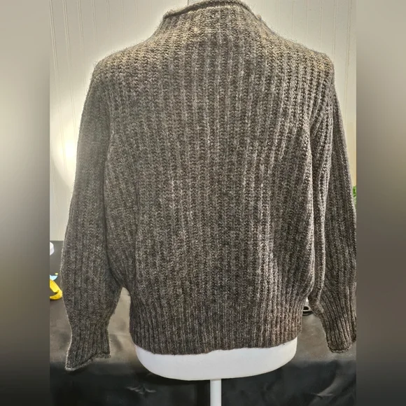 Madewell sweater Mockneck Loretto Women's Heather Otter Brown Small wool… - Picture 2 of 5